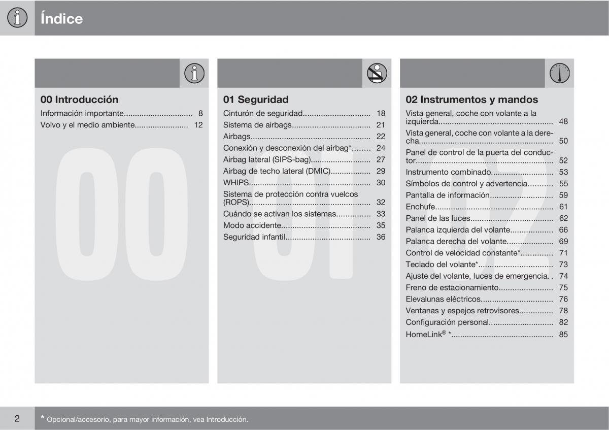 Volvo C70 M II 2 manual del propietario / page 4