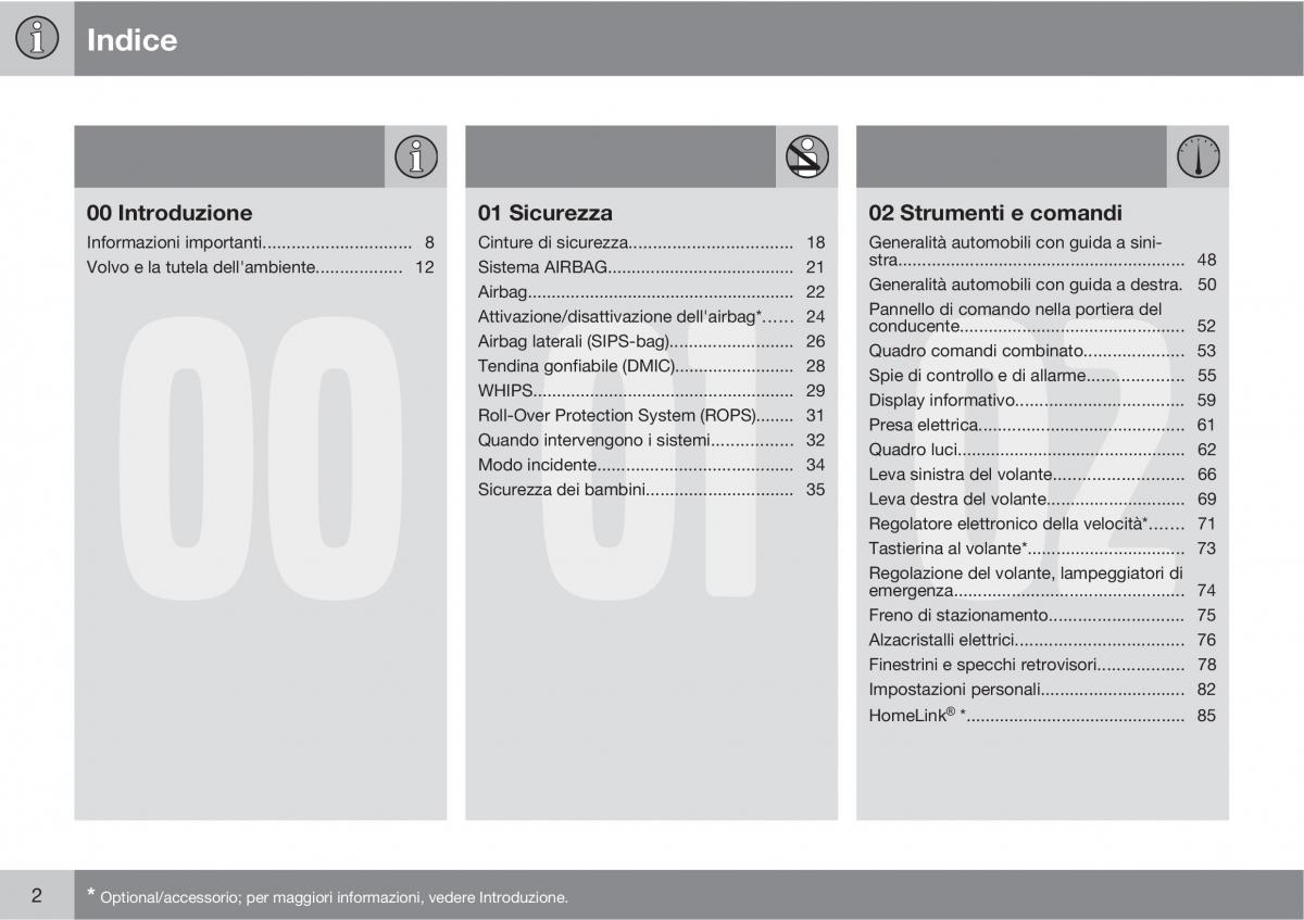 Volvo C70 M II 2 manuale del proprietario / page 4