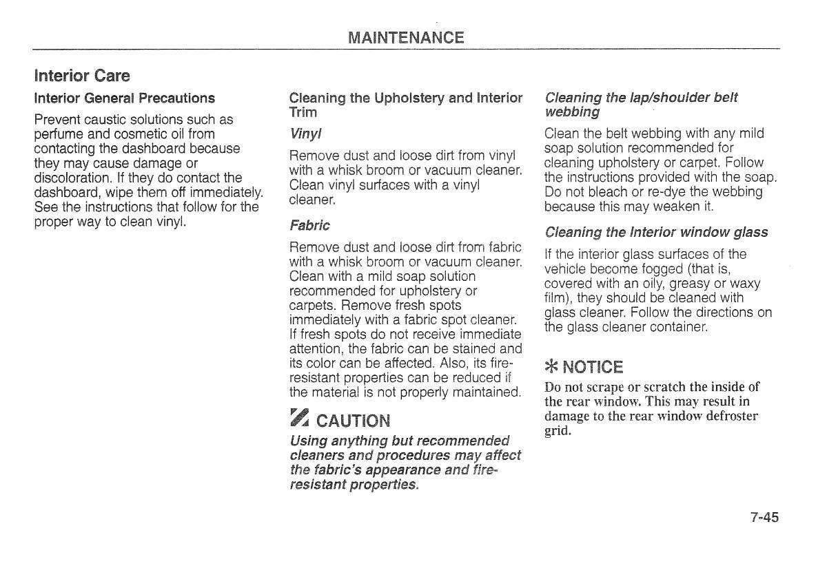 manual  Kia Carnival Sedona I 1 owners manual / page 207