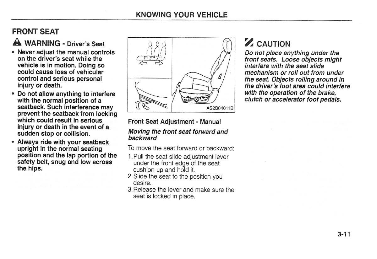 manual  Kia Carnival Sedona I 1 owners manual / page 21