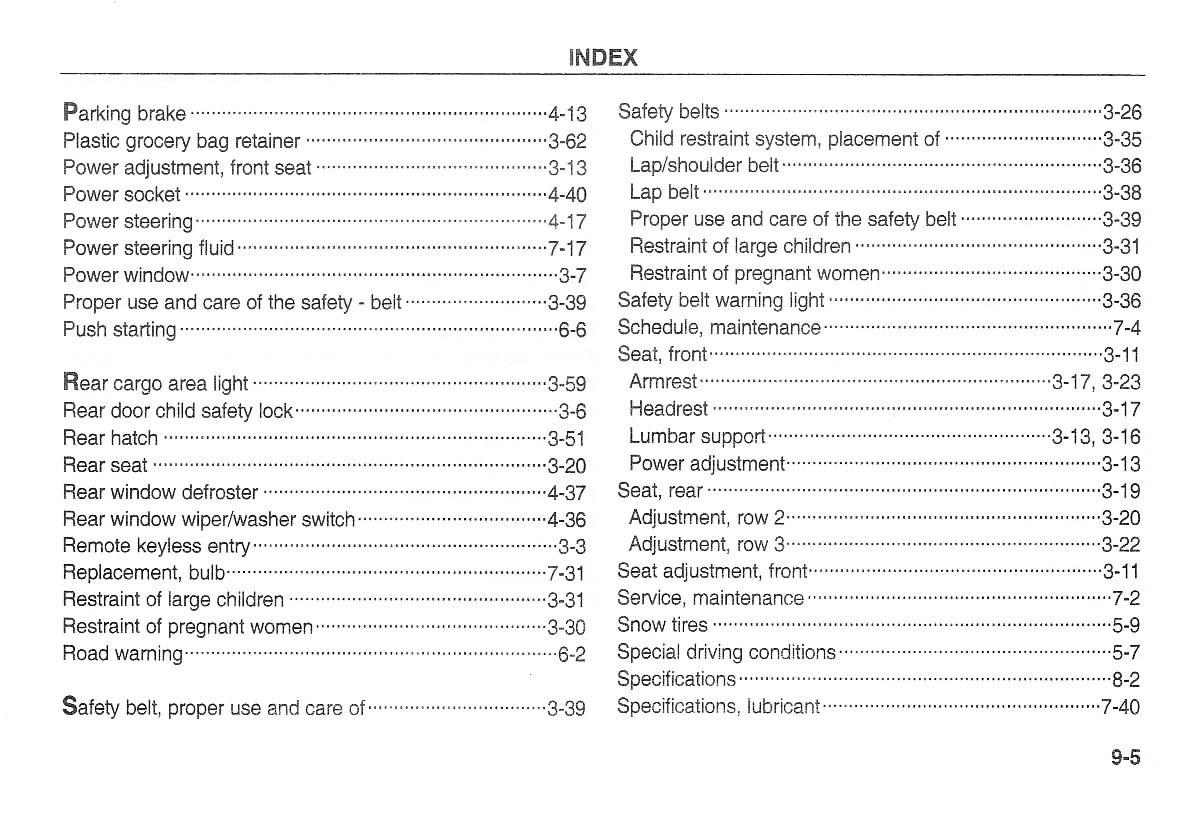 manual  Kia Carnival Sedona I 1 owners manual / page 216