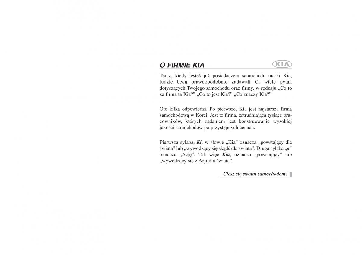Kia Picanto I 1 instrukcja obslugi page 1 pdf