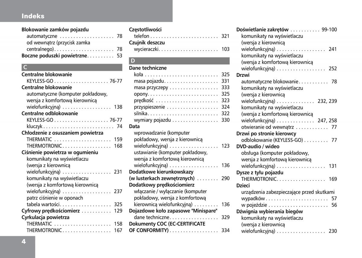 Mercedes Benz C Class W204 instrukcja obslugi / page 6