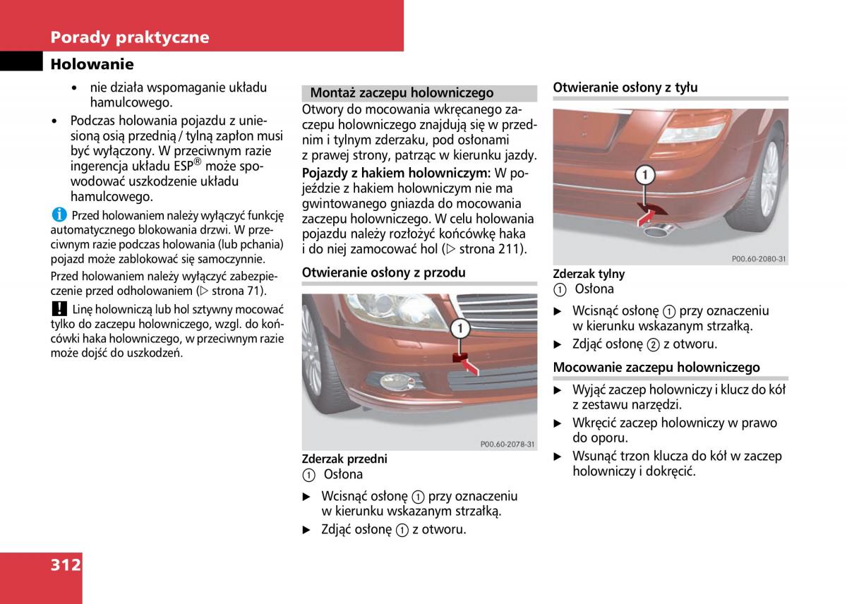 Mercedes Benz C Class W204 instrukcja obslugi / page 314