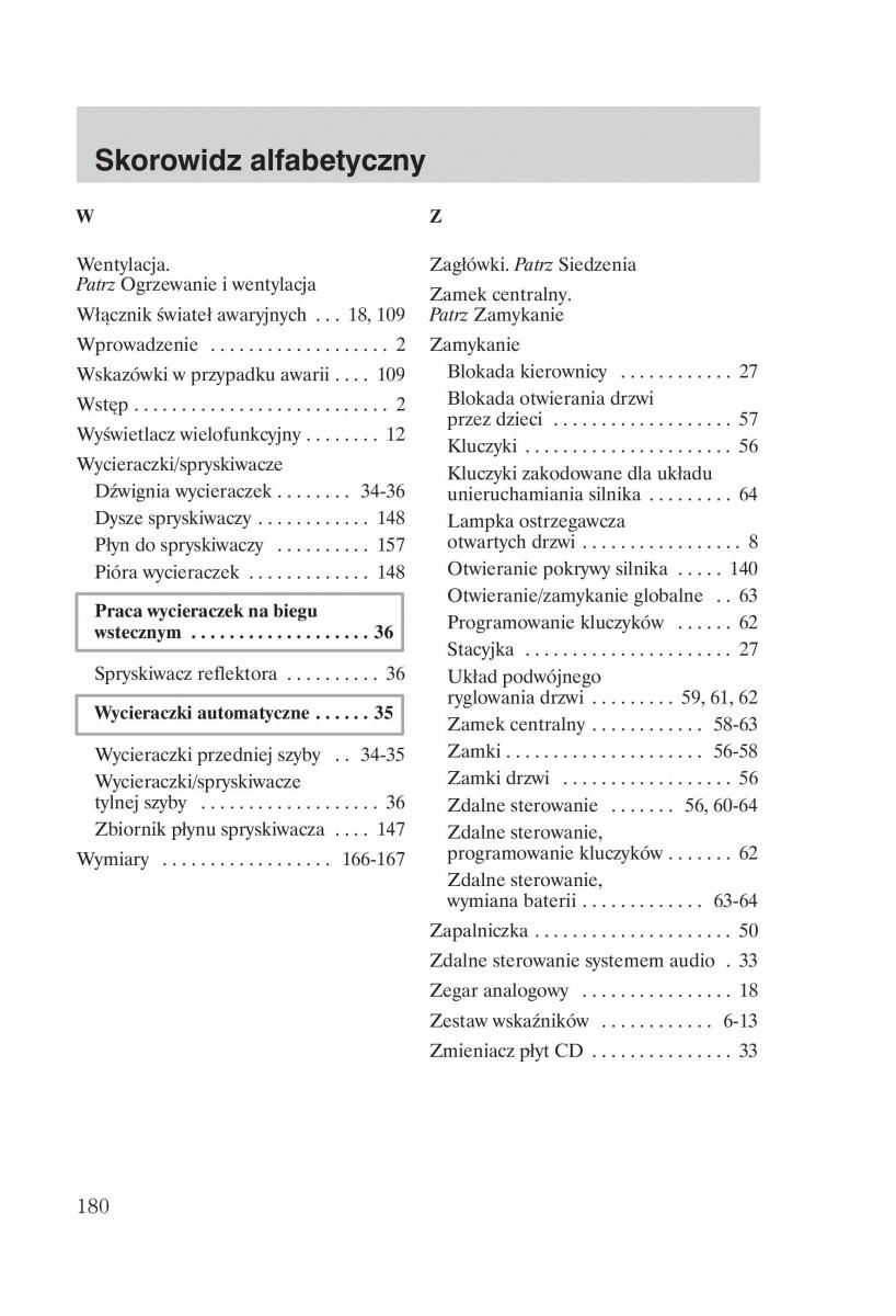 Ford Mondeo MKIII MK3 instrukcja obslugi / page 182