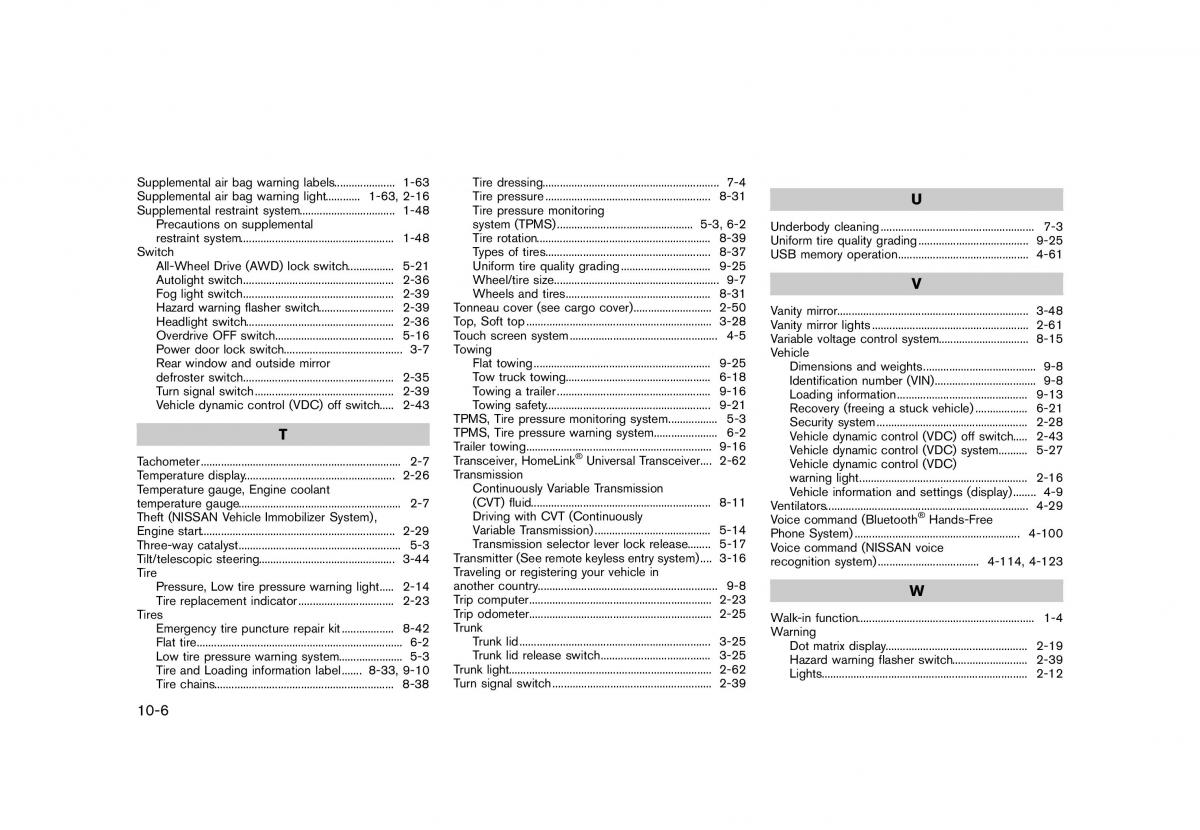 Nissan Murano Z51 owners manual / page 478