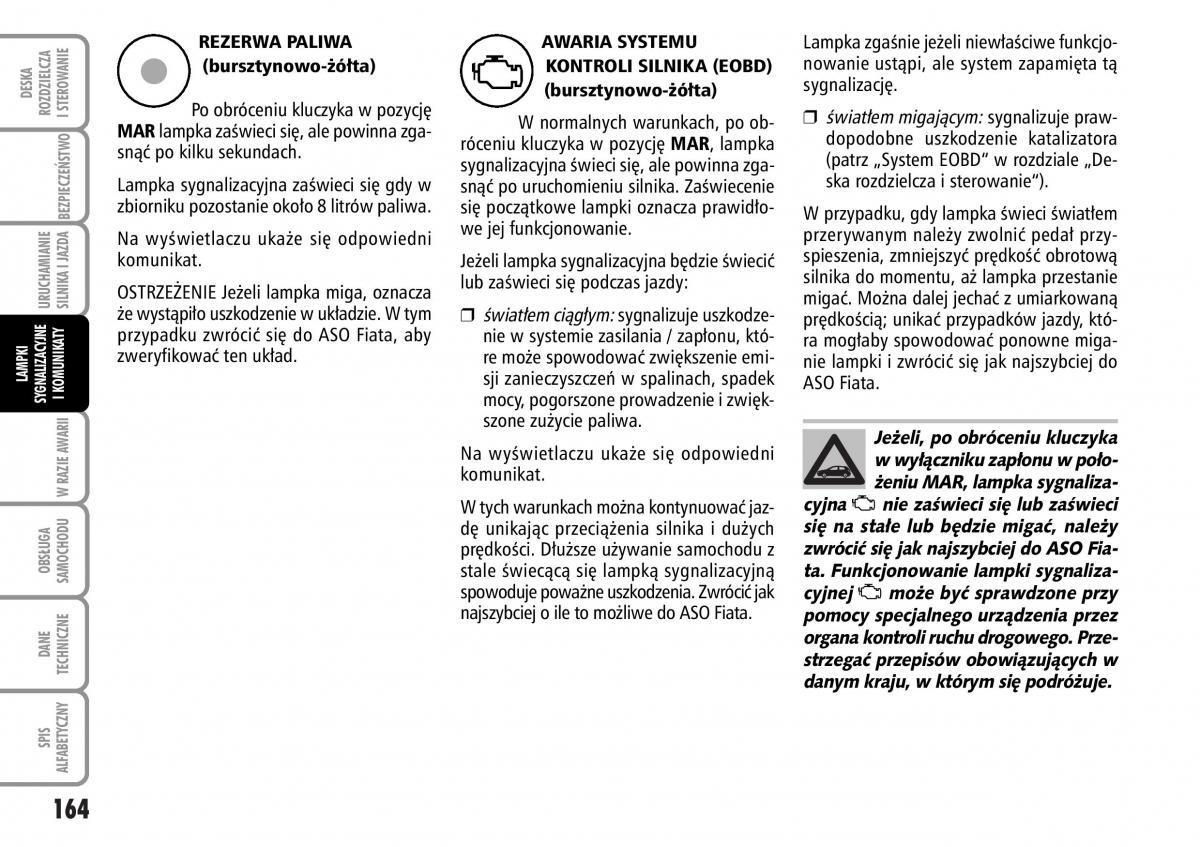 Fiat Stilo instrukcja obslugi / page 165