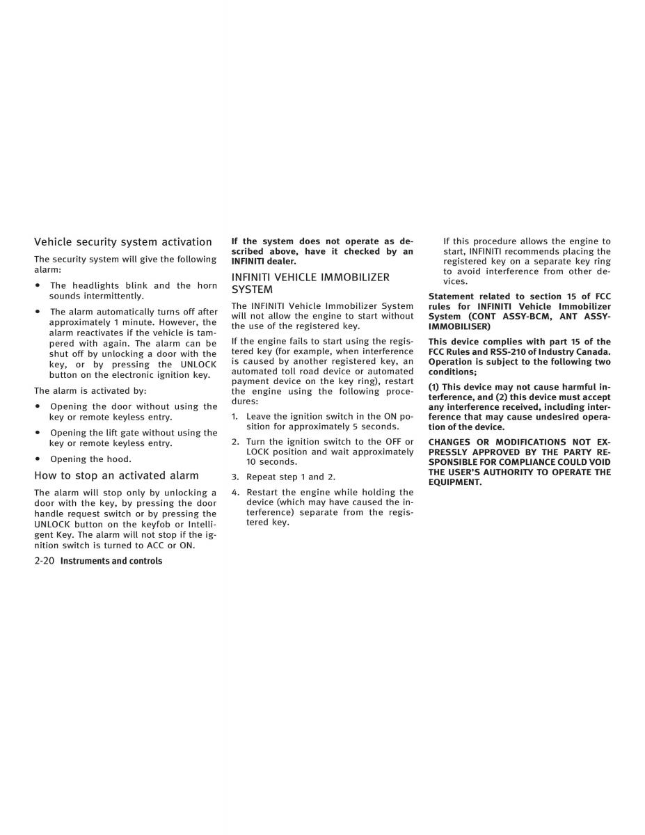 Infiniti FX I owners manual / page 92