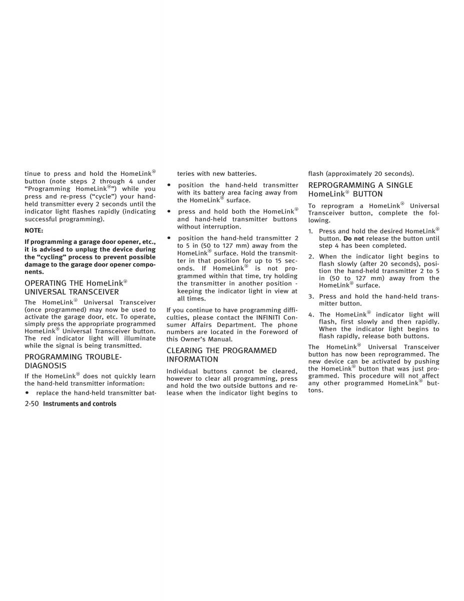 Infiniti FX I owners manual / page 122