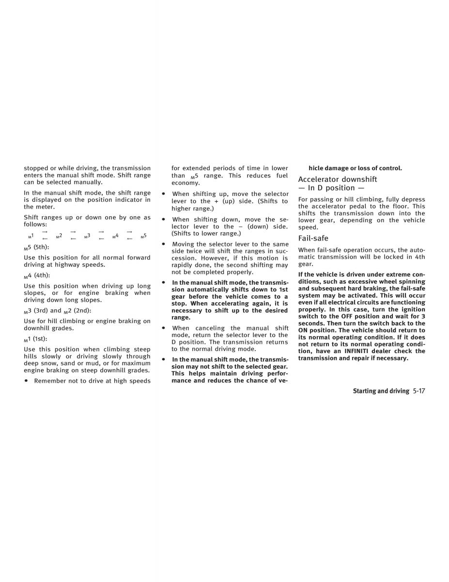 Infiniti FX I owners manual / page 243