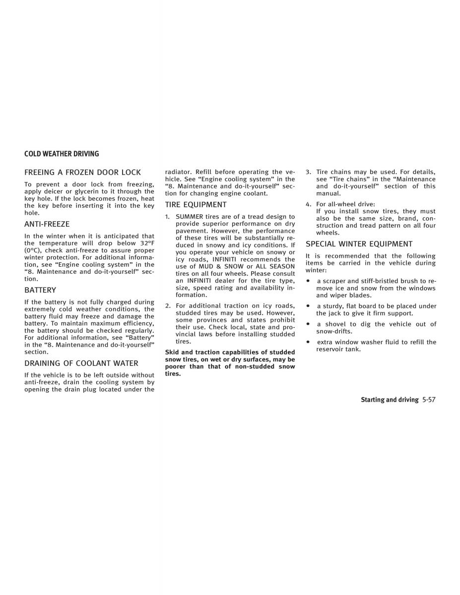 Infiniti FX I owners manual / page 283