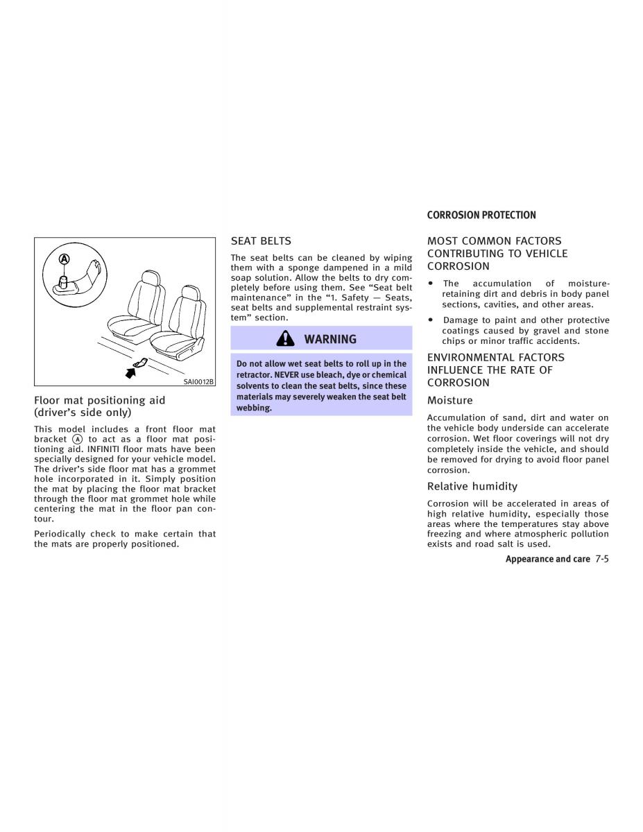 Infiniti FX I owners manual / page 307