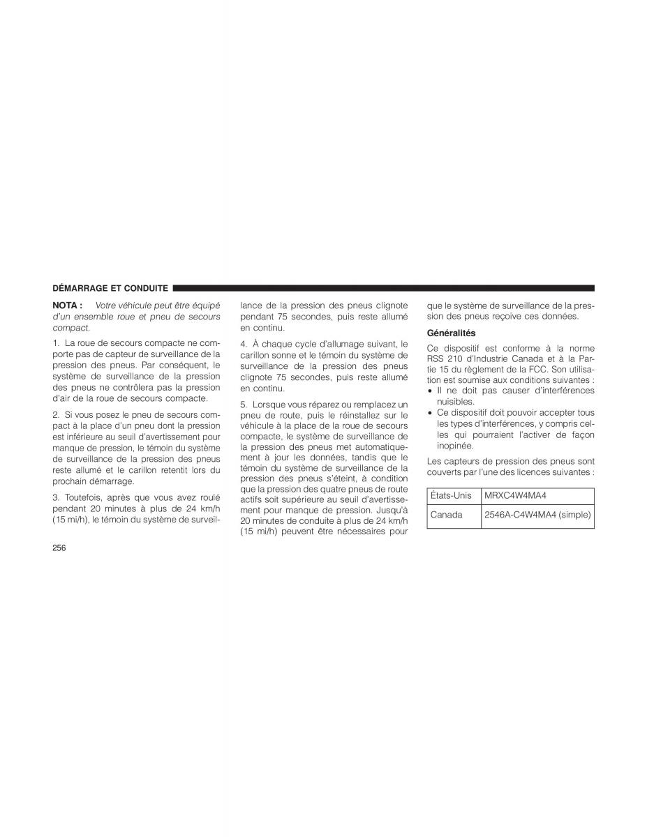 Fiat 500L manuel du proprietaire / page 258
