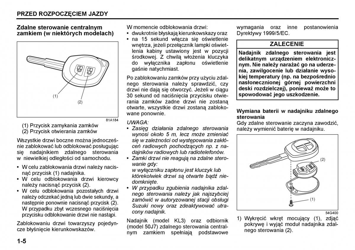 Suzuki Grand Vitara I 1 instrukcja obslugi / page 14