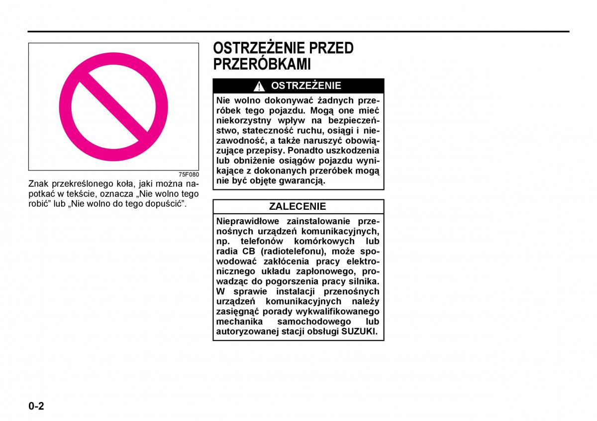 Suzuki Grand Vitara I 1 instrukcja obslugi / page 8