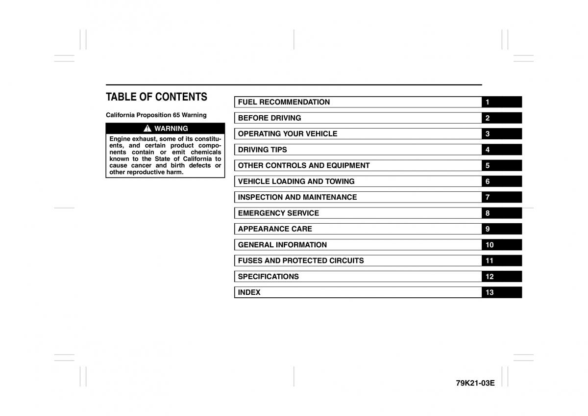 manual  Suzuki Grand Vitara II 2 owners manual / page 9