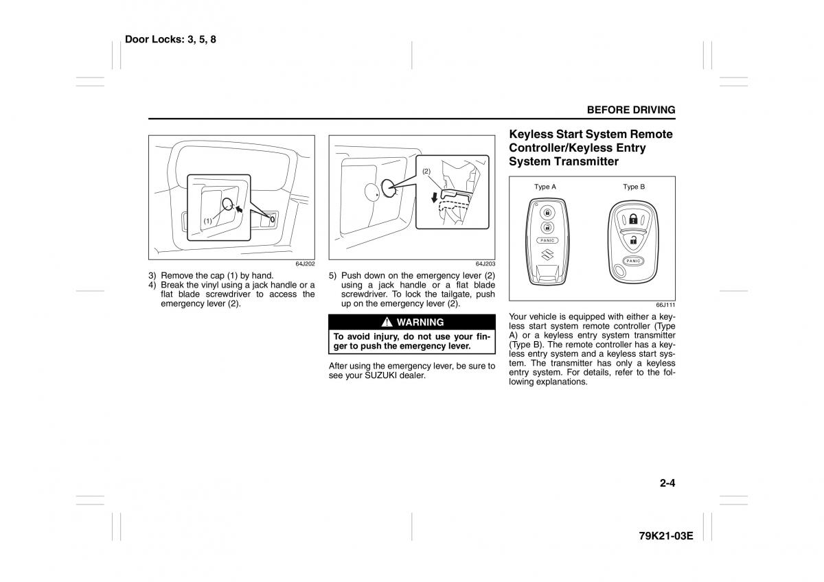 manual  Suzuki Grand Vitara II 2 owners manual / page 21