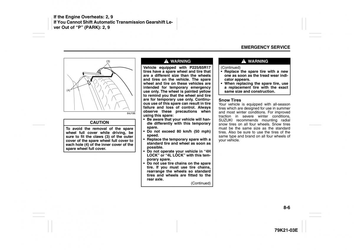 Suzuki Grand Vitara II 2 owners manual / page 305