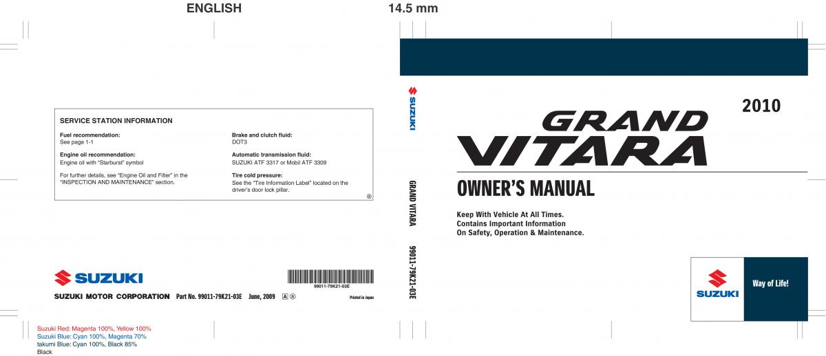 Suzuki Grand Vitara II 2 owners manual / page 1