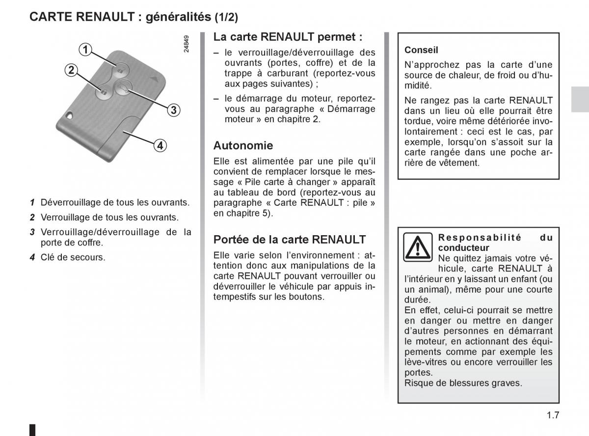 Renault Clio III 3 manuel du proprietaire / page 13