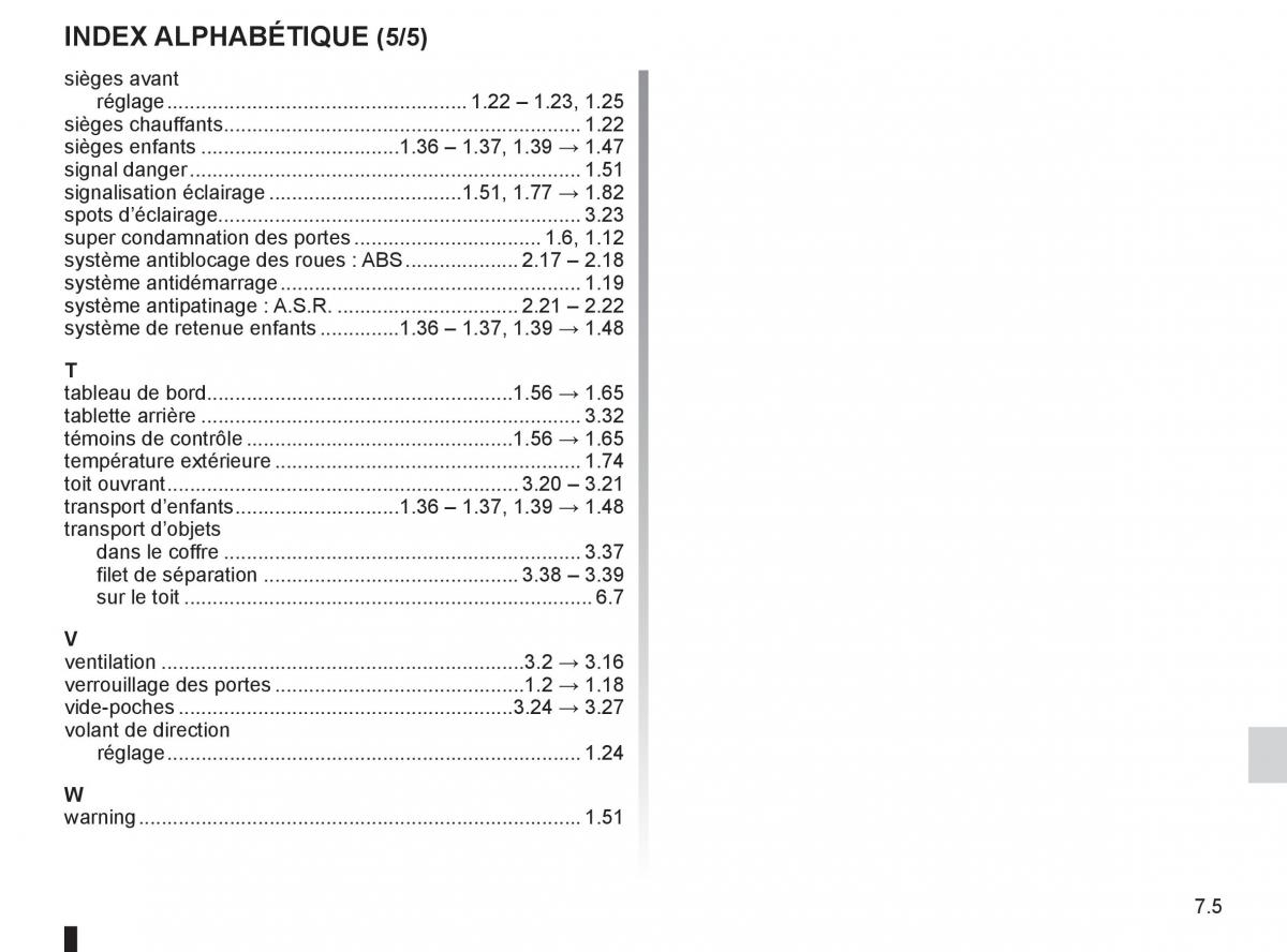 Renault Clio III 3 manuel du proprietaire / page 261