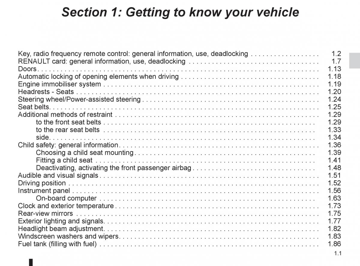Renault Clio III 3 owners manual / page 7