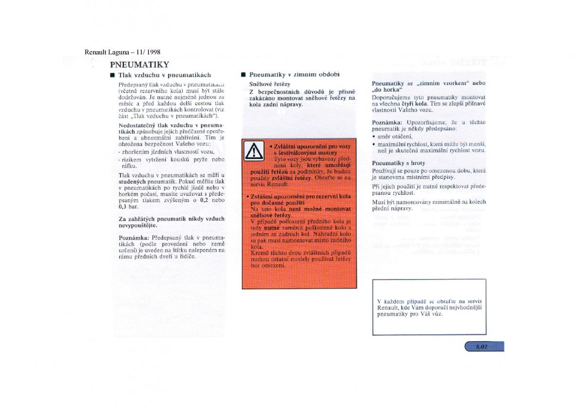 Renault Laguna I 1 navod k obsludze / page 128