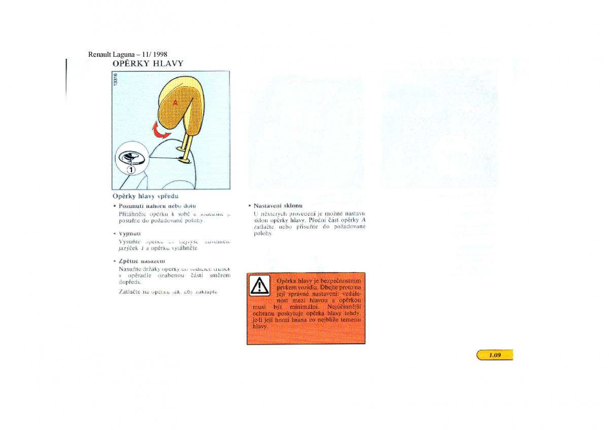 Renault Laguna I 1 navod k obsludze / page 15