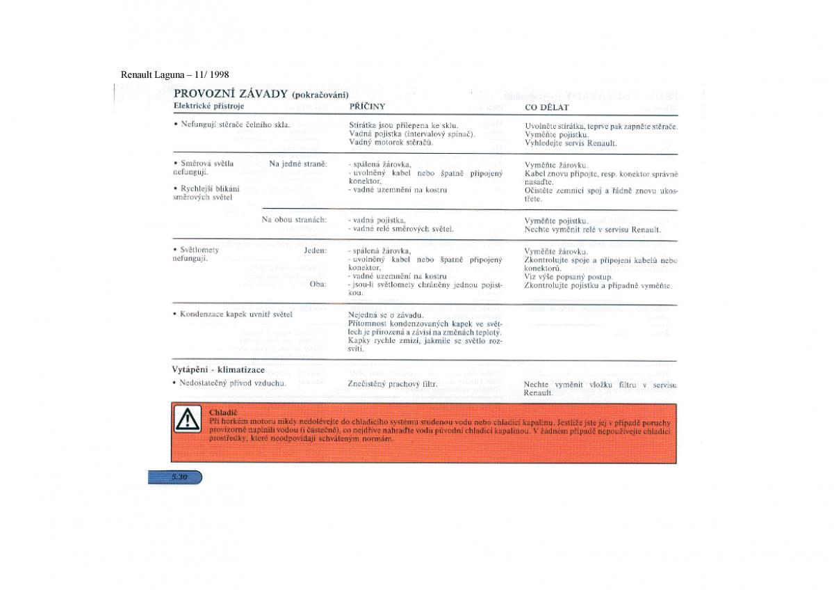 Renault Laguna I 1 navod k obsludze / page 151