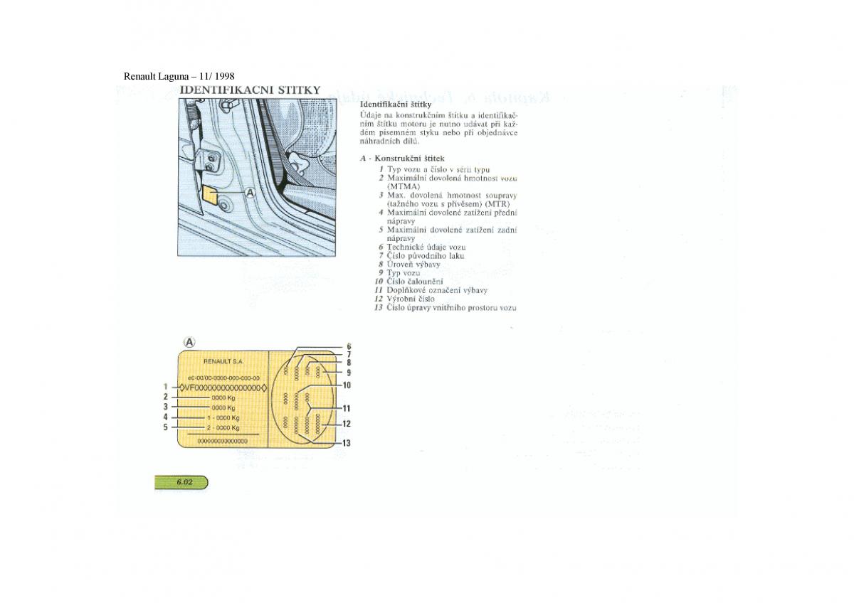 Renault Laguna I 1 navod k obsludze / page 153