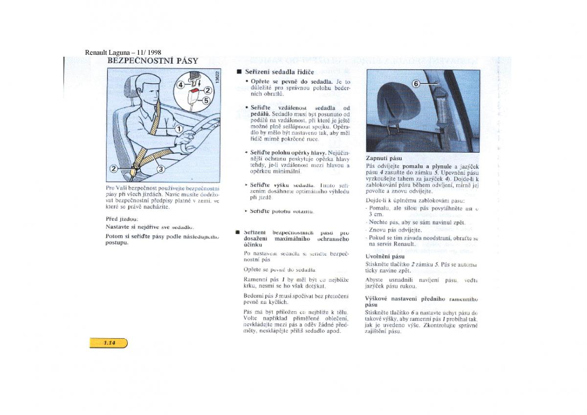 Renault Laguna I 1 navod k obsludze / page 20