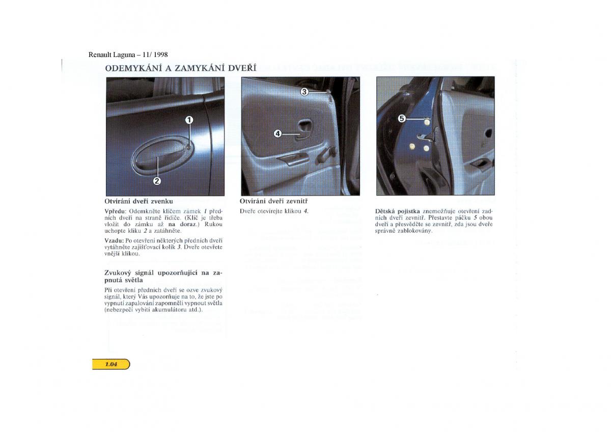 Renault Laguna I 1 navod k obsludze / page 10