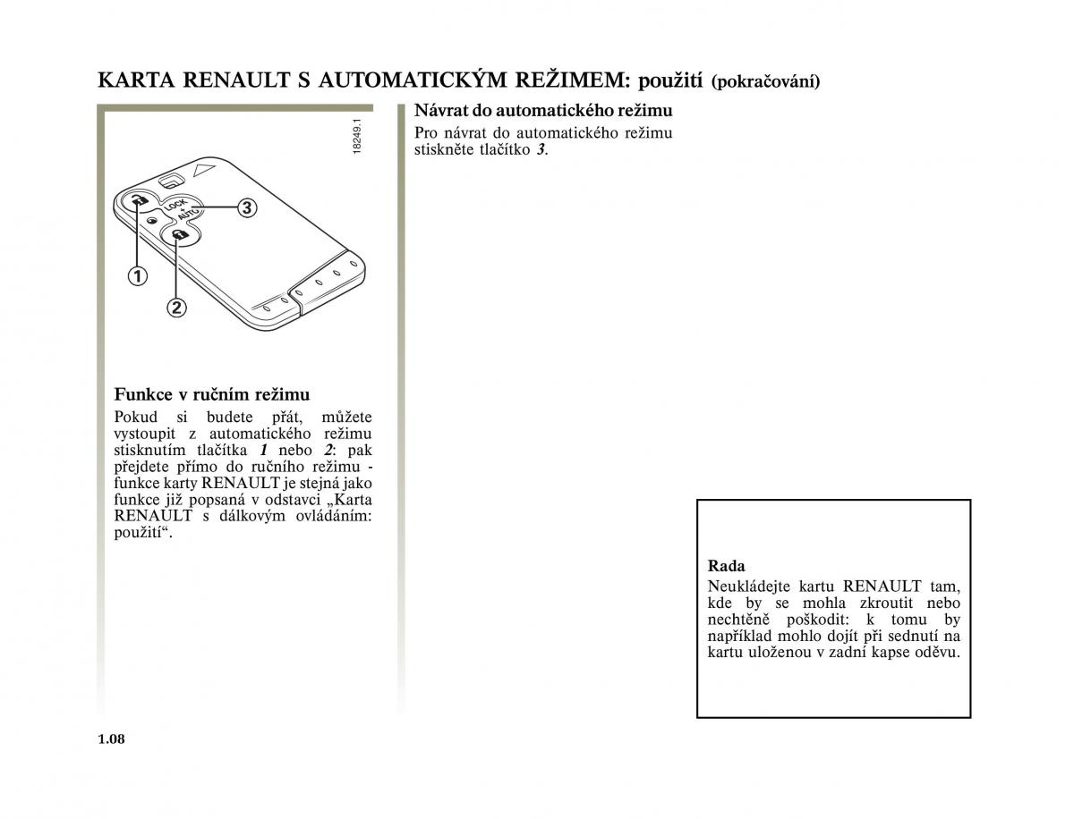 Renault Laguna II 2 navod k obsludze / page 16