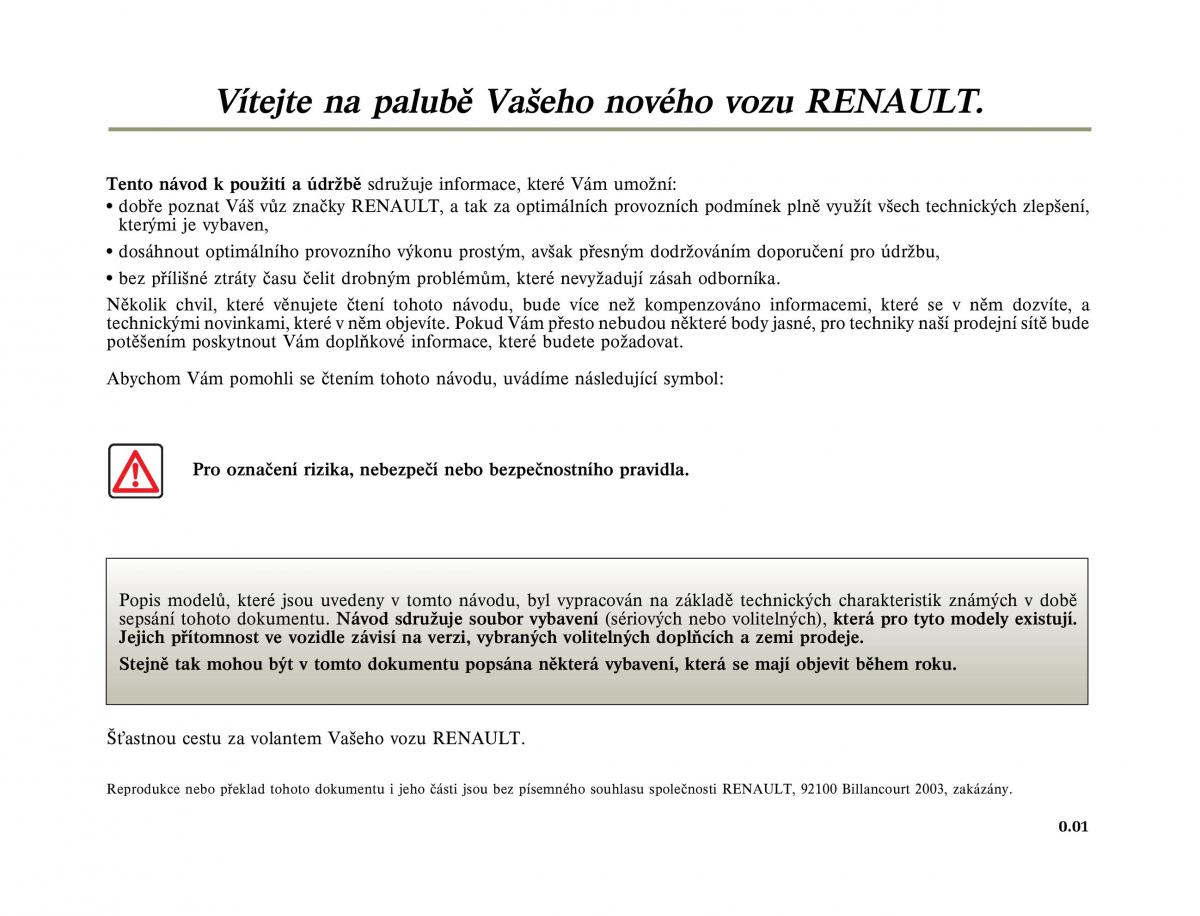 Renault Laguna II 2 navod k obsludze / page 3