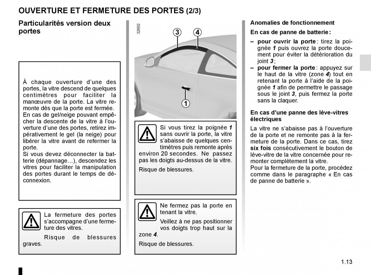 Renault Laguna III 3 manuel du proprietaire / page 19