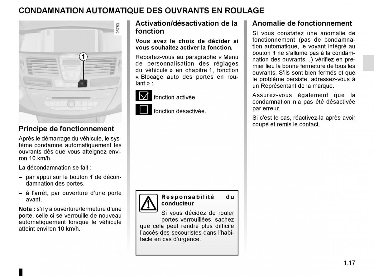 Renault Laguna III 3 manuel du proprietaire / page 23
