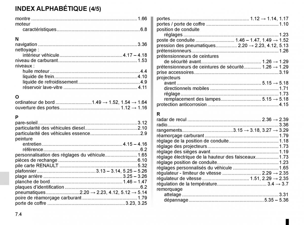 Renault Laguna III 3 manuel du proprietaire / page 250