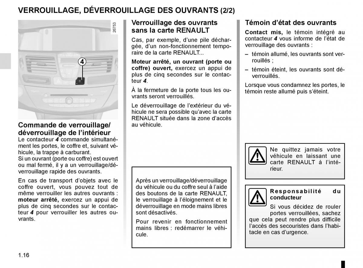 Renault Laguna III 3 manuel du proprietaire / page 22