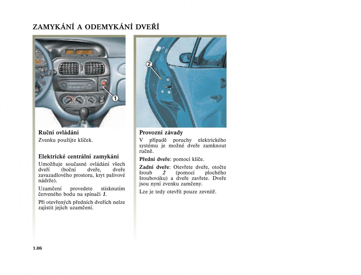 Renault Megane I 1 phase II navod k obsludze / page 12