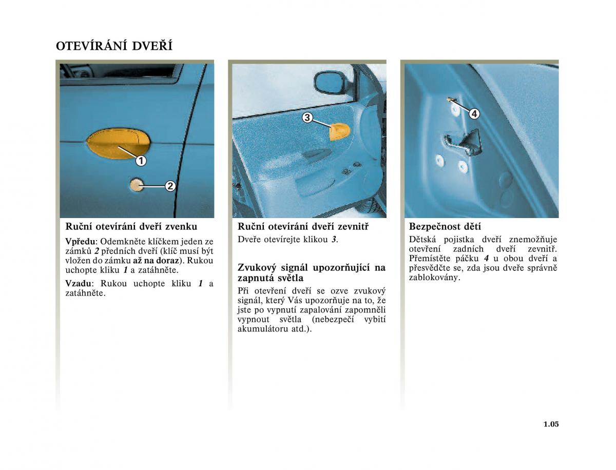 Renault Megane I 1 phase II navod k obsludze / page 11