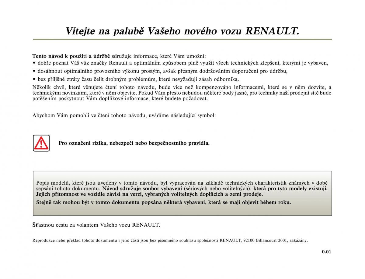 Renault Megane I 1 phase II navod k obsludze / page 3