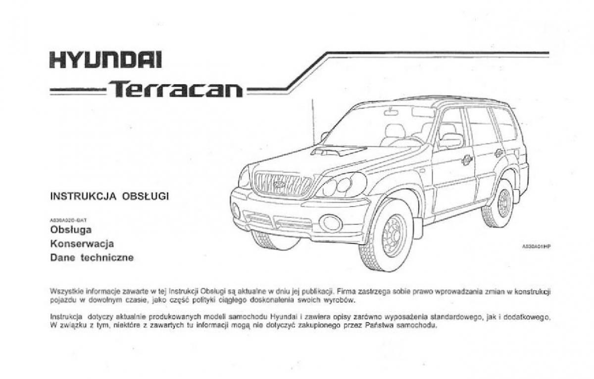 Hyundai Terracan Highlander instrukcja obslugi / page 2