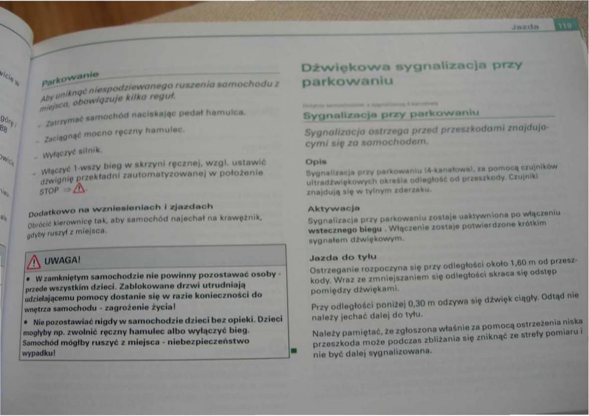 Audi A2 instrukcja obslugi / page 119