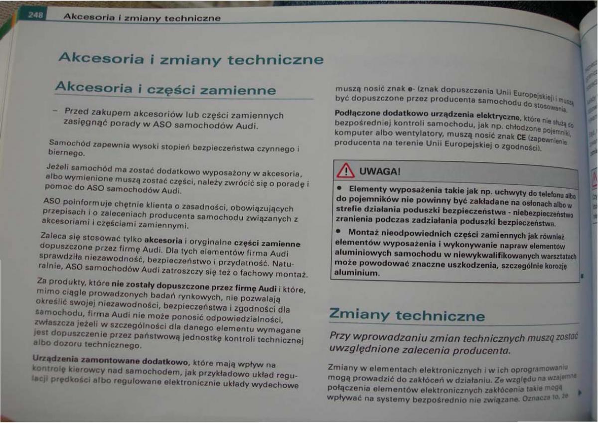Audi A2 instrukcja obslugi / page 242