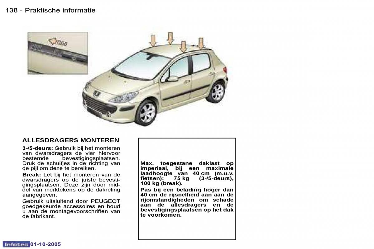 Peugeot 307 handleiding / page 154