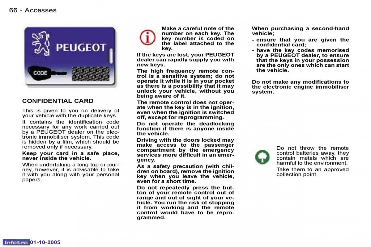 Peugeot 307 owners manual / page 71