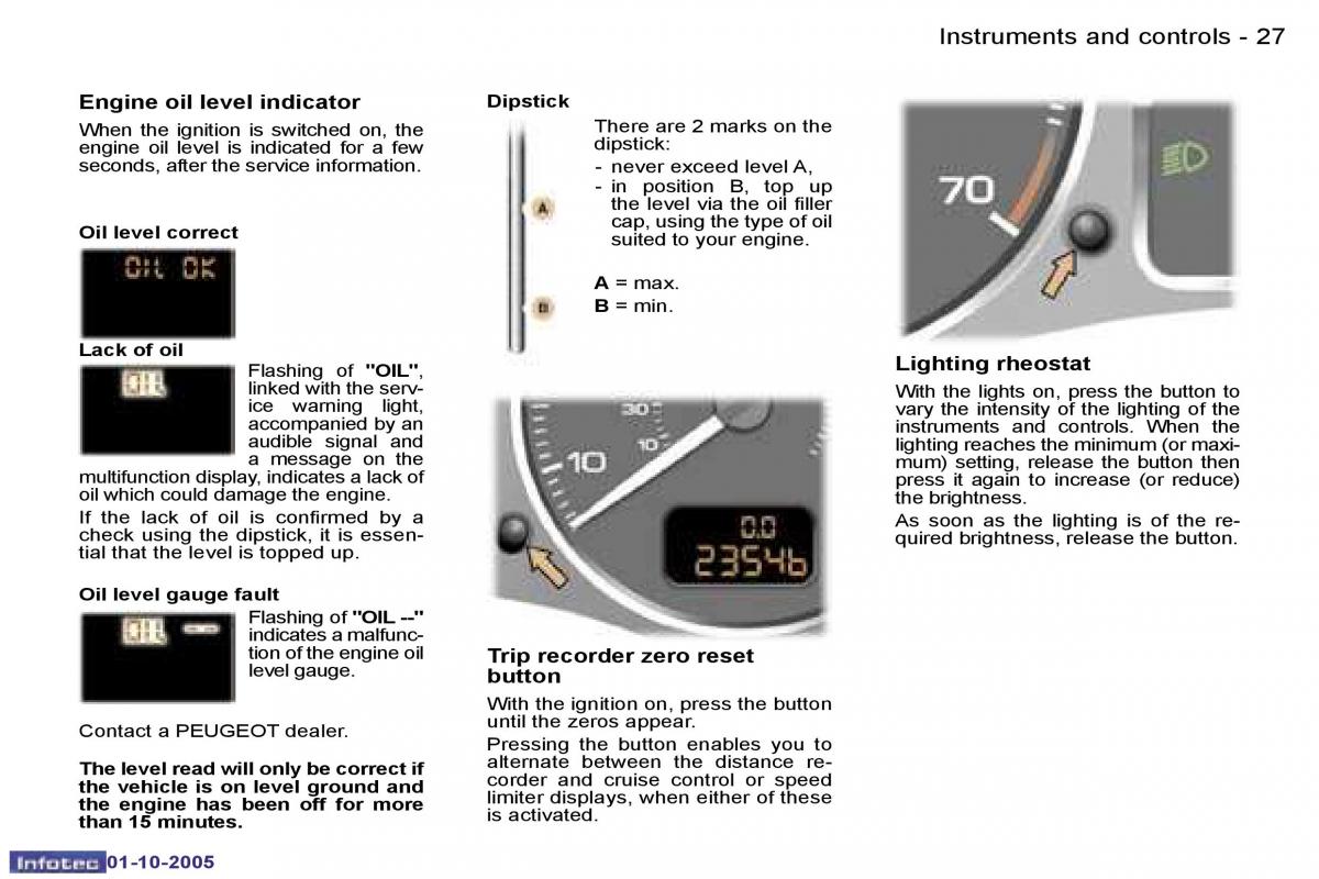 Peugeot 307 owners manual / page 24