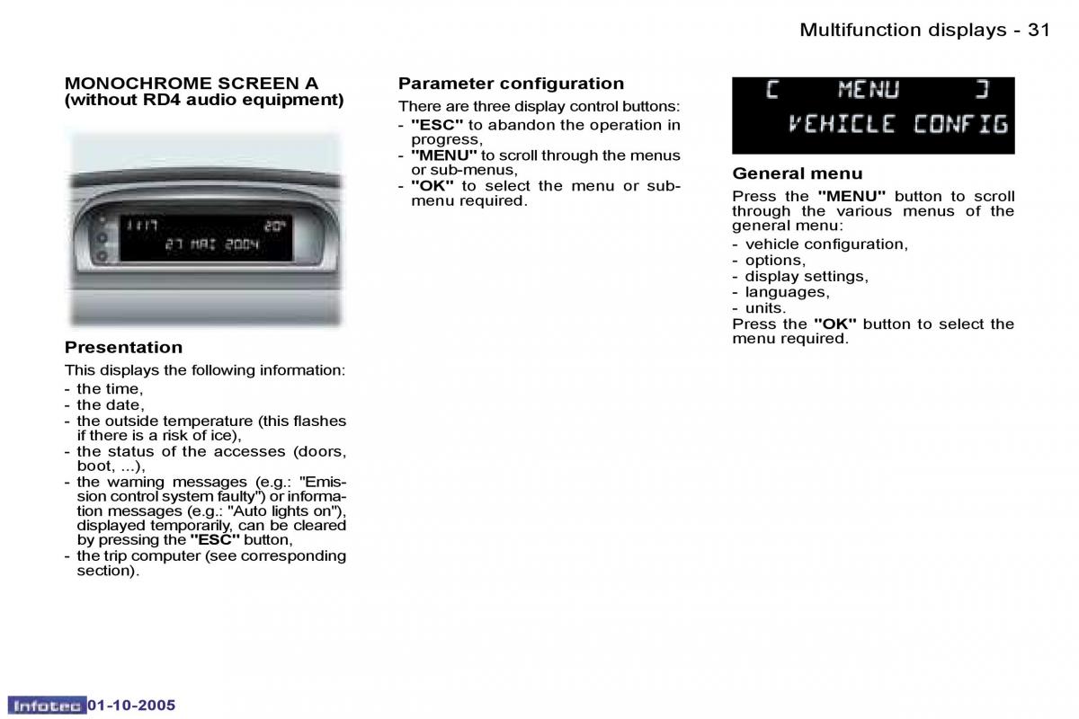 Peugeot 307 owners manual / page 33