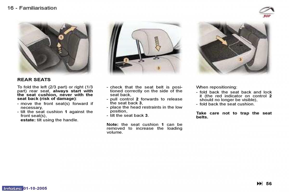 Peugeot 307 owners manual / page 13