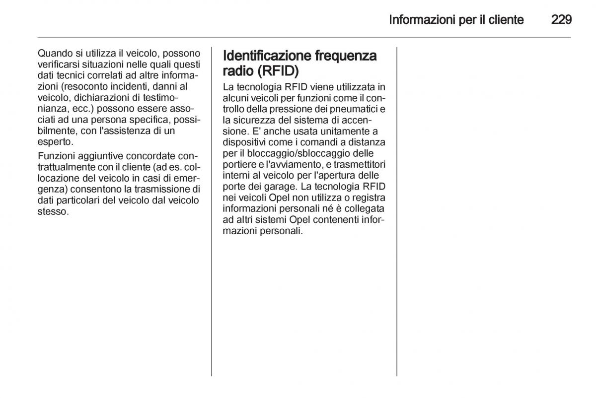 Opel Corsa D manuale del proprietario / page 231